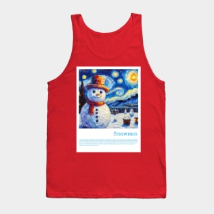 Snowman in starry night Tank Top